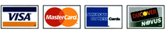 We accept the following online payment methods as well as money order.